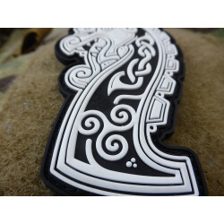 JTG Northman Dragon Ship Head Patch, white / JTG 3D Rubber Patch