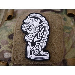 JTG Northman Dragon Ship Head Patch, white / JTG 3D Rubber Patch