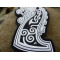 JTG Northman Dragon Ship Head Patch, white / JTG 3D Rubber Patch
