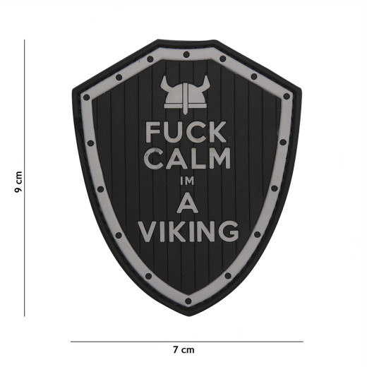 Fuck Calm Viking Patch, black / Patch 3D PVC
