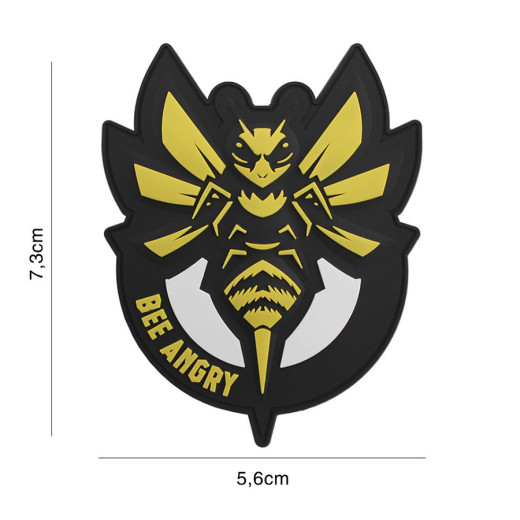 Bee Angry Patch, yellow / Patch 3D PVC 