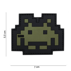 Space Invader green/black / Patch 3D PVC