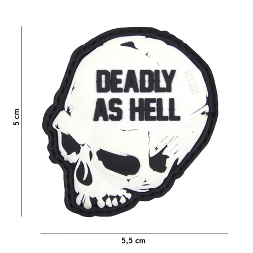 Deadly as Hell, white / Patch 3D PVC