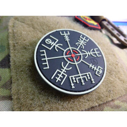 JTG VEGVISIR VIKING COMPASS Patch, gid / JTG 3D Rubber Patch