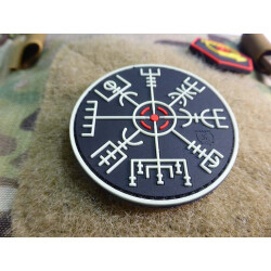 JTG VEGVISIR VIKING COMPASS Patch, gid / JTG 3D Rubber Patch