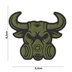 Gasmask Bull Pach, green / Patch 3D PVC