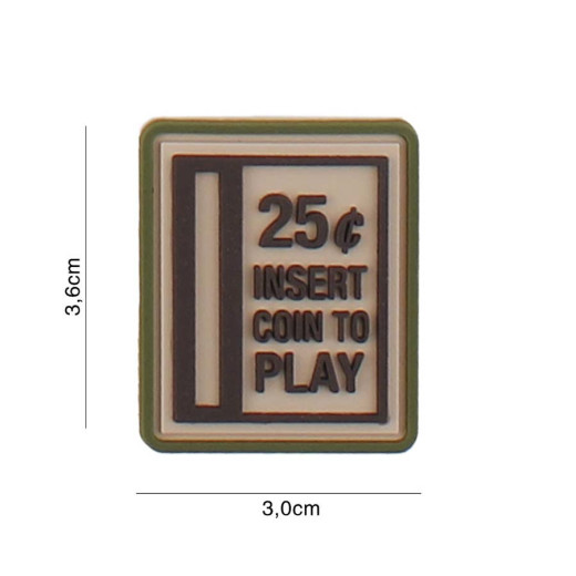 Insert Coin to play Patch, sand / Patch 3D PVC