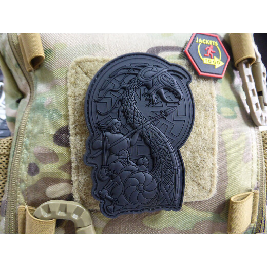 JTG VIKING RISING Patch, full black, limited, JTG 3D Rubber Patch