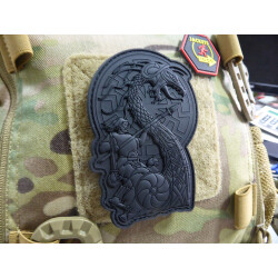 JTG VIKING RISING Patch, full black, limited, JTG 3D Rubber Patch