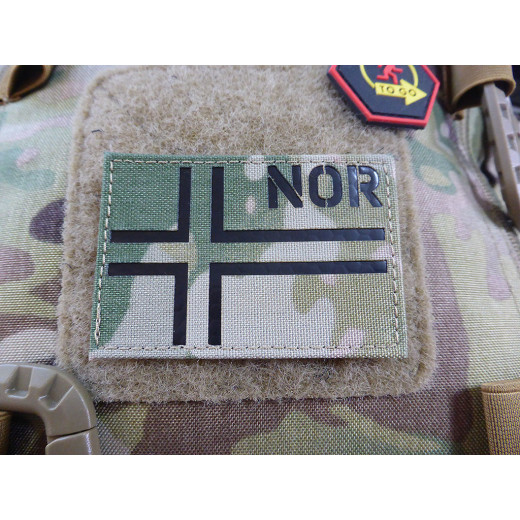 JTG Norway Flag - IR / Infrared Patch with NOR country code - Cordura Lasercut, multicam, MILSPEC IR TAB