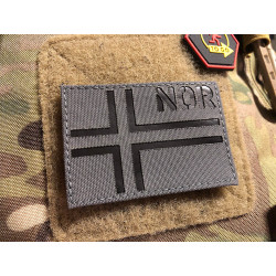 JTG Norway Flag - IR / Infrared Patch with COR country code - Cordura Lasercut, grey, MILSPEC IR TAB