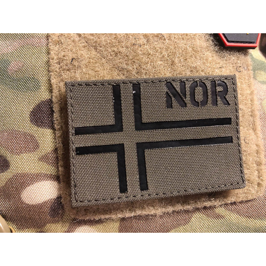 JTG Norway Flag - IR / Infrared Patch with COR country code - Cordura Lasercut, ranger-green, MILSPEC IR TAB