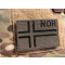 JTG Norwegenflagge - IR / Infrarot Patch mit NOR L&auml;nderkennung - Cordura Lasercut, steingrau-oliv, MILSPEC IR TAB, custom made