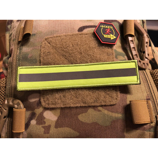 JTG reflector patch, SignalYellow, 150 x 30mm, with velcro back 