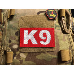 JTG K9 lasercut patch, signal red, reflective K9 lettering, with Velcro ba