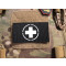 JTG RedCross Medic Lasercutpatch, schwarz, nachleuchtendes Logo, mit Klettr&uuml;ckseite