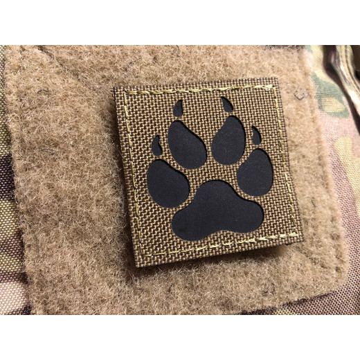 JTG K9 Claw coyote brown Lasercut patch with black logo, with velcro back