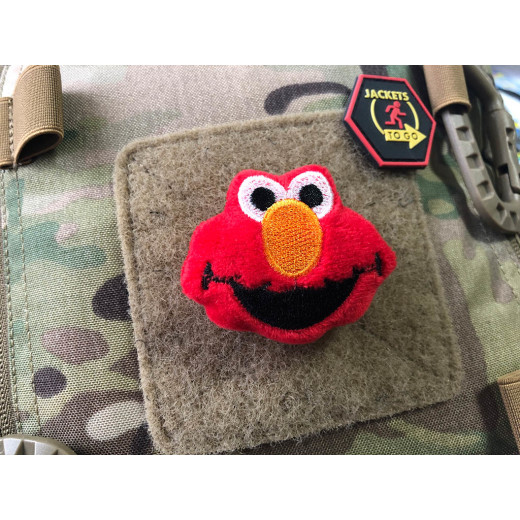 JTG plush patch RedSmile, with Velcro on the back