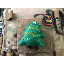 JTG plush patch Merry Christmas Tree, with velcro on the back