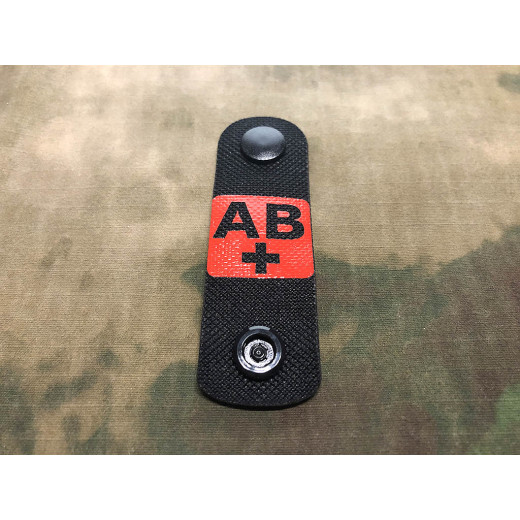 AB positiv, blood type NightStripes, black with red blood type Logo