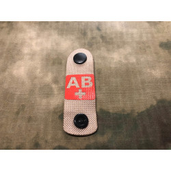 AB positiv, blood type NightStripes, tan with red blood type Logo