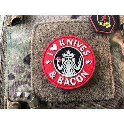 JTG #9 I love Knives and Bacon Patch, fullcolor / JTG 3D Rubber Patch