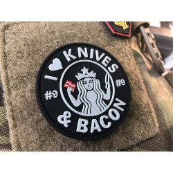 JTG #9 I love Knives and Bacon Patch, swat / JTG 3D Rubber Patch