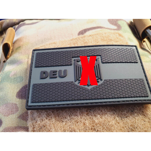 JTG DEU Flag Patch, ranger green black, JTG 3D Rubber Patch
