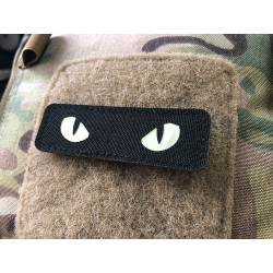 Cat Eyes Lasercut Patch, black, gid afterglow Eyes  / Cordura Lasercut
