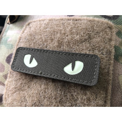 Cat Eyes Lasercut Patch, ranger-green, gid nachleuchtende Augen  / Cordura Lasercut