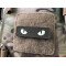 Cat Eyes Lasercut Patch, ranger-green, gid nachleuchtende Augen  / Cordura Lasercut