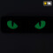 Cat Eyes Lasercut Patch, ranger-green, gid nachleuchtende Augen  / Cordura Lasercut