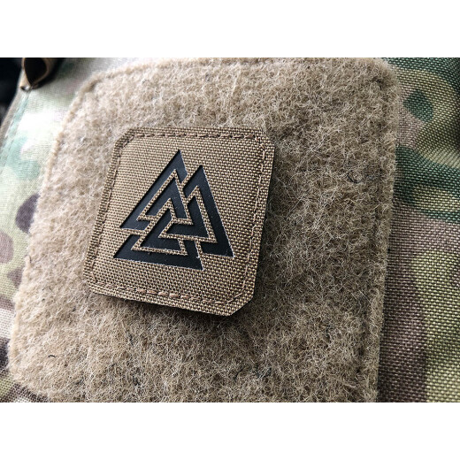 Valknut Lasercut Patch, Coyote, Cordura Lasercut