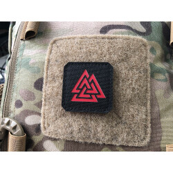 Valknut Lasercut Patch, black-red, Cordura Lasercut