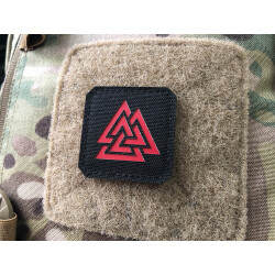 Valknut Lasercut Patch, black-red, Cordura Lasercut