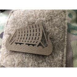 Drakkar Dragon Ship Lasercut Patch, Coyote, Cordura Lasercut