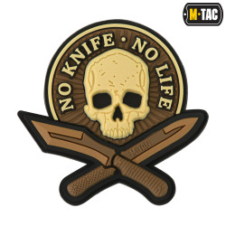 No Knife No Life, coyote, 3d Rubber Patch 