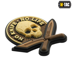No Knife No Life, coyote, 3d Rubber Patch