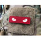 Cat Eyes Lasercut Patch, red-white  / Cordura Lasercut