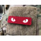 Cat Eyes Lasercut Patch, red-white  / Cordura Lasercut