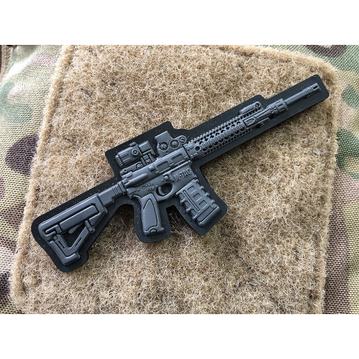 AR-15 Patch, dark-grey, 3d Rubber Patch 
