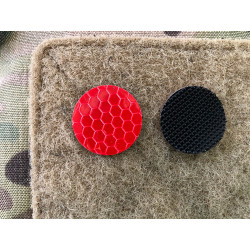 JTG GoFlex POINT patch, red matte, highly reflective, laser cut with Velcro back