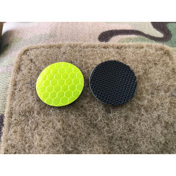 JTG GoFlex POINT patch, yellow matte, highly reflective, laser cut with Velcro back