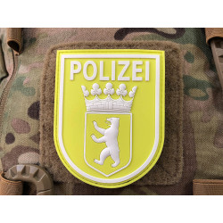 JTG &Auml;rmelabzeichen Polizei Berlin Patch, signalgelb / weiss nachleuchtend / JTG 3D Rubber patch