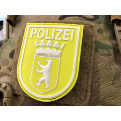 JTG &Auml;rmelabzeichen Polizei Berlin Patch, signalgelb / weiss nachleuchtend / JTG 3D Rubber patch