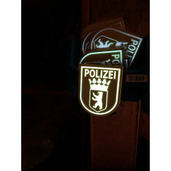 JTG Functional Badge Patch - Polizei Berlin, signalyellow + logo white afterglow / JTG 3D rubber patch