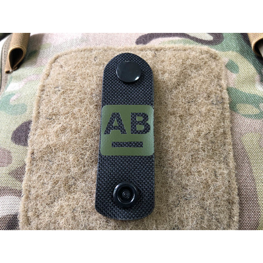 AB negativ, blood type NightStripes, black with ranger-green blood type Logo