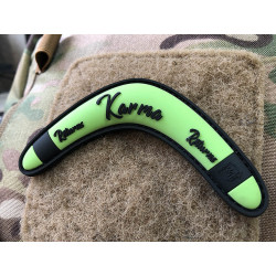 JTG Karma Returns Boomerang Patch, limegreen / JTG 3D Rubber