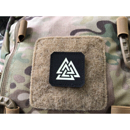 Valknut Lasercut Patch, black-gid, Cordura Lasercut