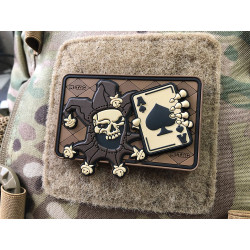 Joker Skull Patch, coyote, 3d Rubber Patch